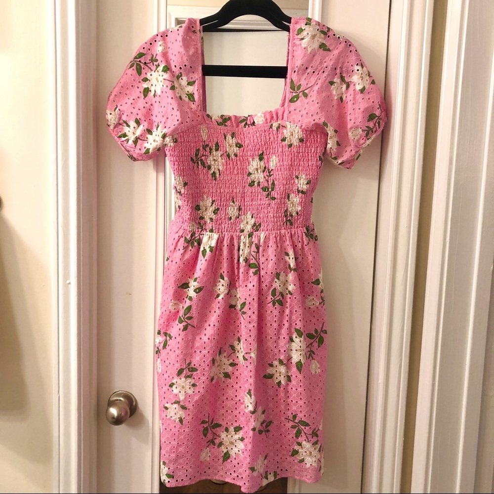 Draper James Puff Sleeve Babydoll Dress in Magnolia